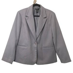 M.D.L. New York Women's Gray Single Breasted Knotched Collar Blazer Women's 12P